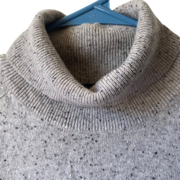 Ann Taylor 100% Cashmere Speckled Gray Turtleneck Sweater Office Women L - Picture 3 of 8